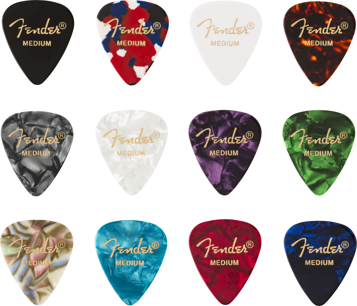 Fender 351 Shape, Celluloid Medley, Medium (12)