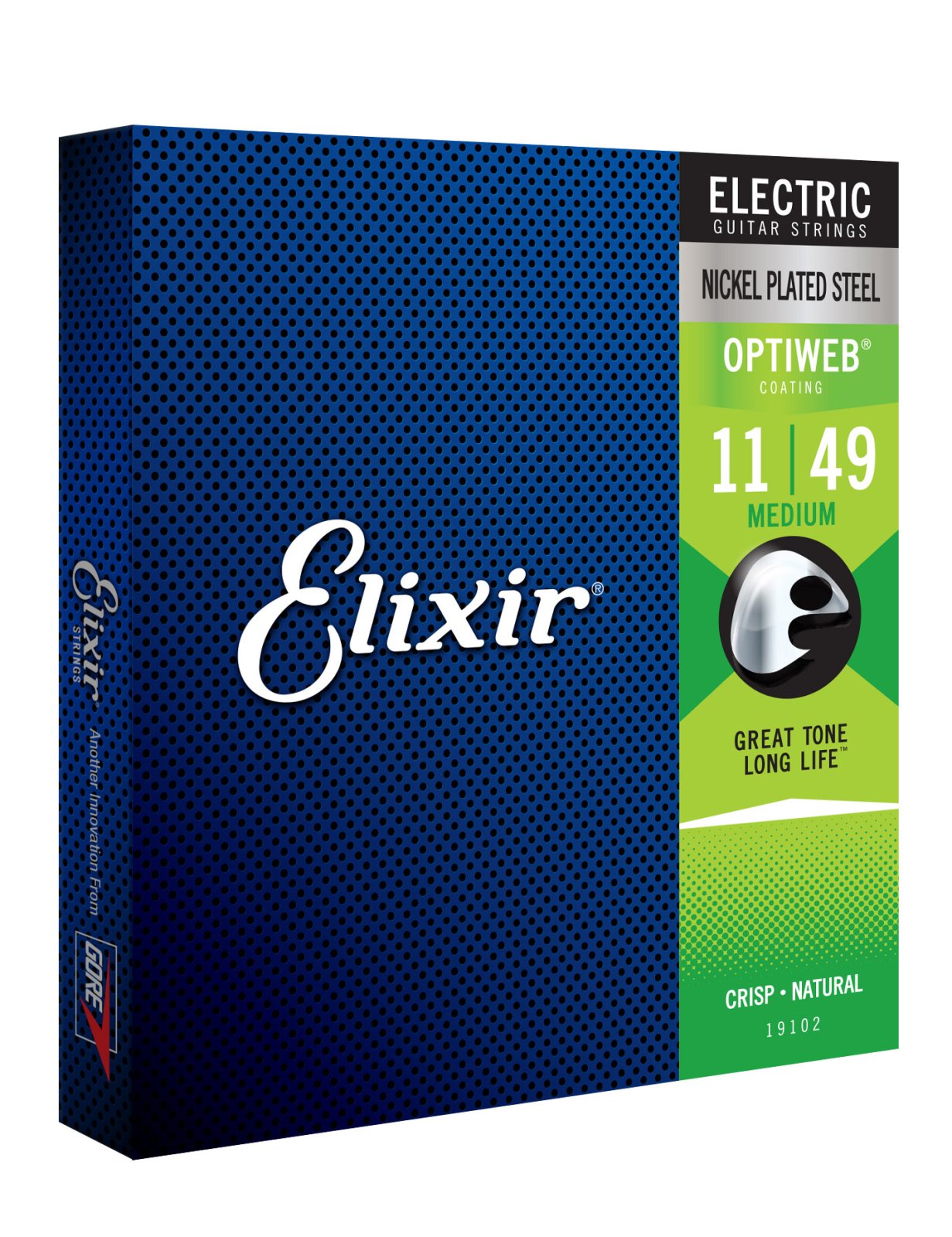 Elixir 19102 Nickel Plated Steel Electric Guitar Strings with Optiweb. Medium 11-49