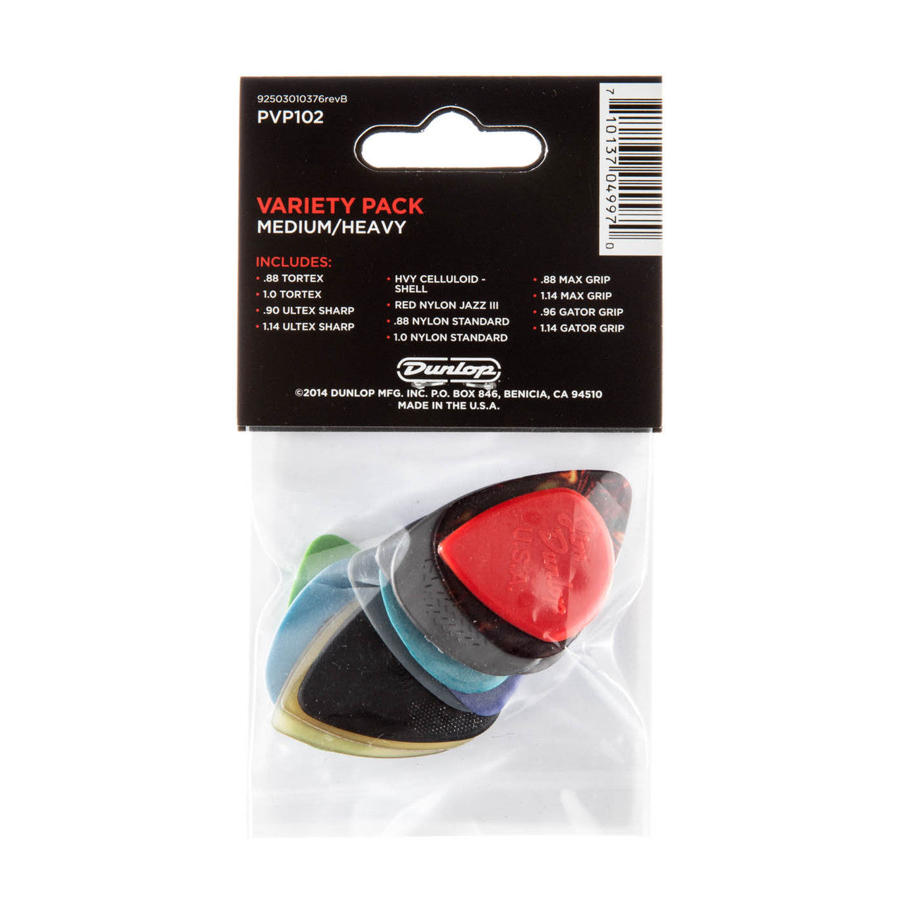 Dunlop Picks Variety Pack Medium/Heavy Players 12 Pack