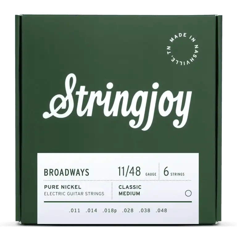 Stringjoy Broadways | Classic Medium Gauge (11-48) Pure Nickel Electric Guitar Strings