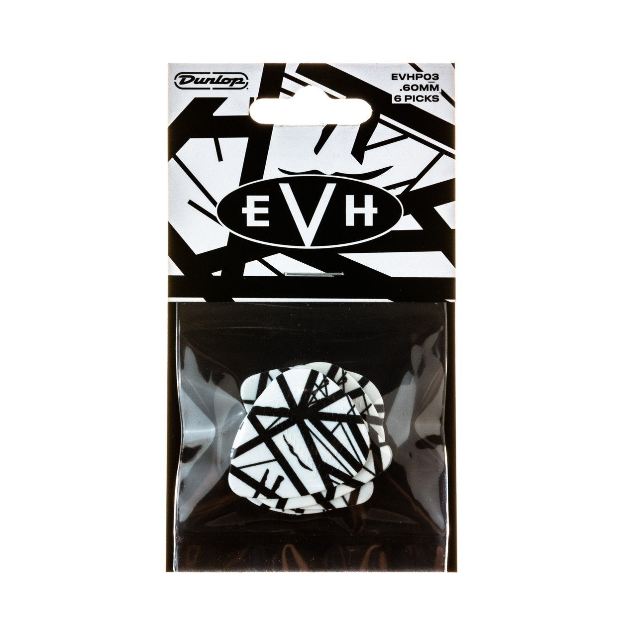EVH® WHITE WITH BLACK STRIPES PICK .60MM