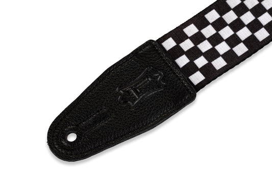 2" Polyester Guitar Strap With Printed Design, Garment Leather Ends And Tri-glid...