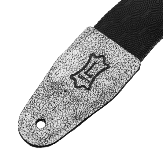 2" Levy's Black and White Robot Optical Illusion Print Strap with White Leather Ends
