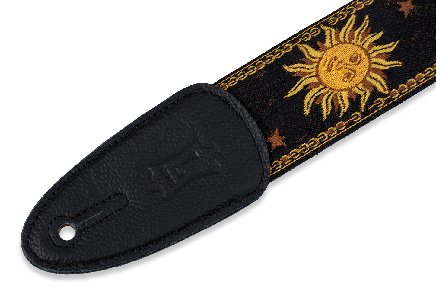 2" Sun Design Jacquard Weave Guitar Strap With Garment Leather Backing, Genuine ...