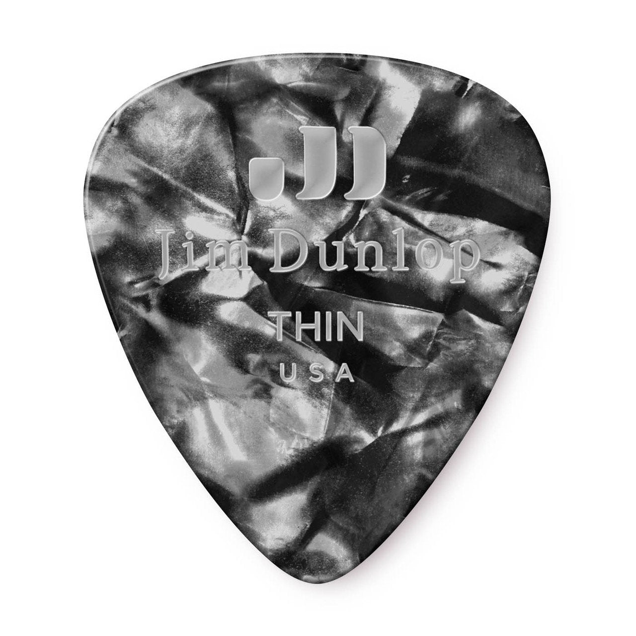 DUNLOP CELLULOID BLACK PEARLOID PICK THIN