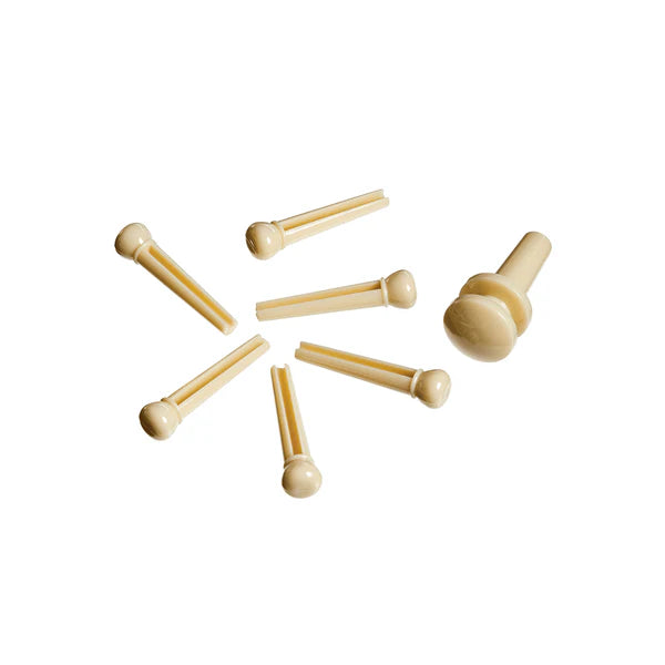 Planet Waves Injected Molded Bridge Pins With End Pin, Set Of 7, Ivory