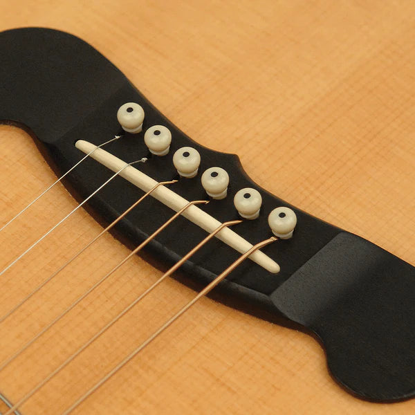 D'Addario Injected Molded Bridge Pins with End Pin Set, Ebony with Ivory Dot