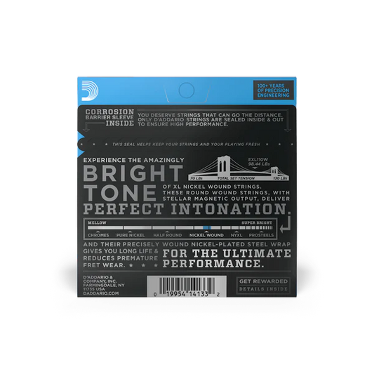 D'Addario EXL110W Nickel Wound Electric Guitar Strings, Regular Light, Wound 3rd...