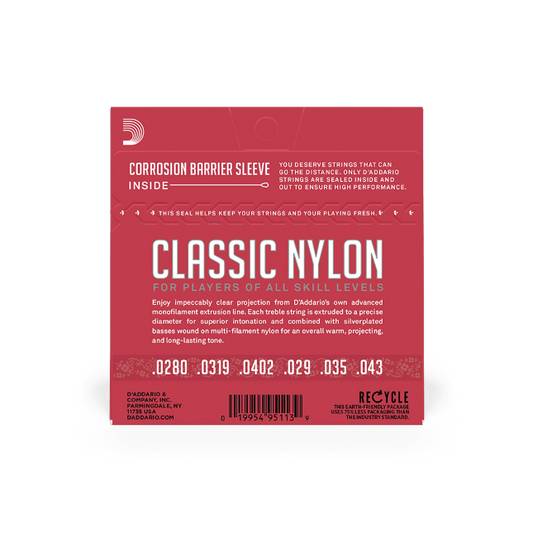 D'Addario EJ27N Student Nylon Classical Guitar Strings, Normal Tension
