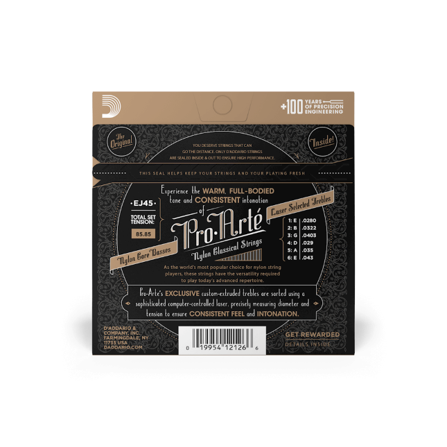 D'Addario EJ45 Pro-Arte Nylon Classical Guitar Strings, Normal Tension