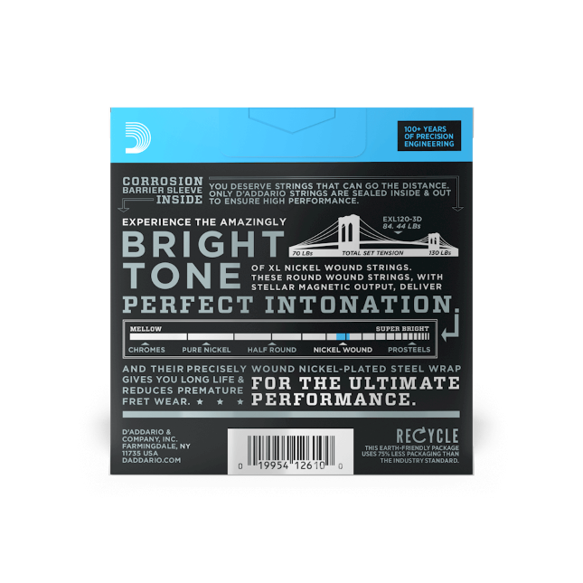 D'Addario EXL120-3D 09-42 Super Light, XL Nickel Electric Guitar Strings 3-Pack