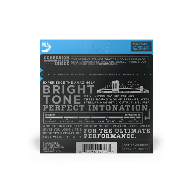 D'Addario EXL120 Nickel Wound Electric Guitar Strings, Super-Light, 09-42