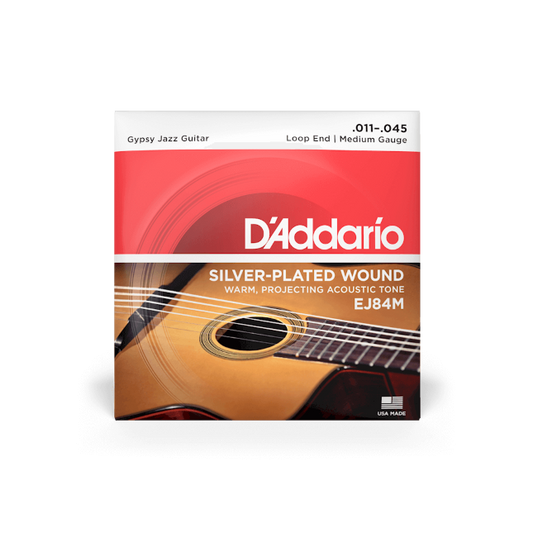 EJ84M 11-45 Medium Loop End, Gypsy Jazz Acoustic Guitar Strings