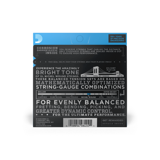 D'Addario EXL120BT Nickel Wound Electric Guitar Strings, Balanced Tension Super ...
