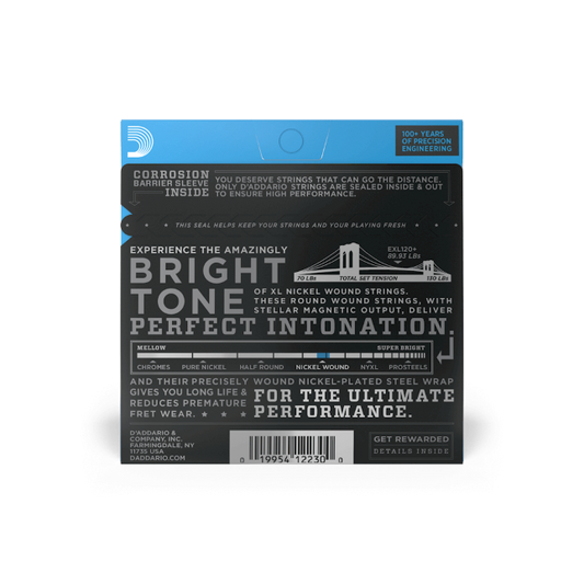 D'Addario EXL120+ Nickel Wound Electric Guitar Strings, Super Light Plus, 9.5-44