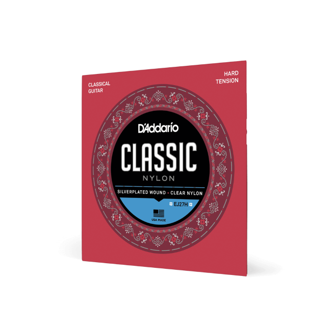 D'Addario EJ27H Student Nylon Classical Guitar Strings, Hard Tension
