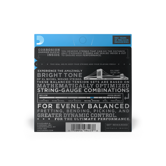 D'Addario EXL115BT Nickel Wound Electric Guitar Strings, Balanced Tension Medium...