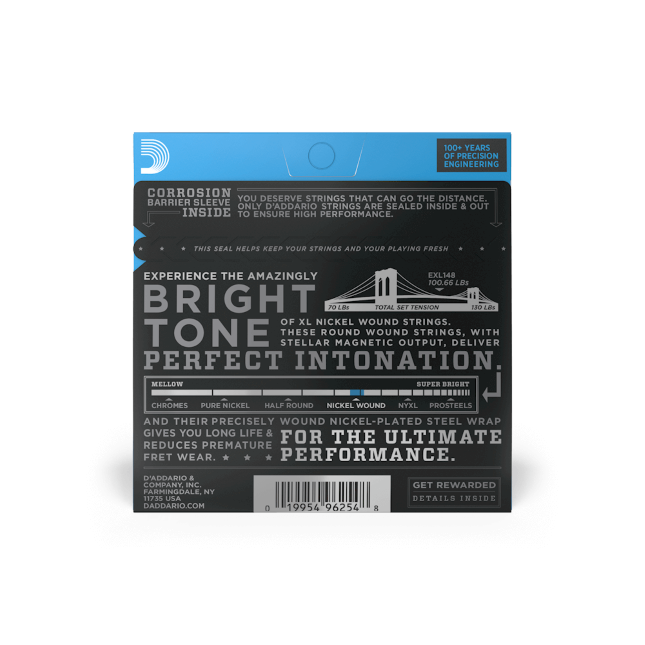 D'Addario EXL148 Nickel Wound Electric Guitar Strings, Extra-Heavy, 12-60