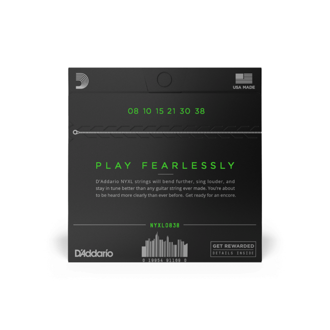 D'Addario NYXL0838 Nickel Wound Electric Guitar Strings, Extra Super Light, 8-38