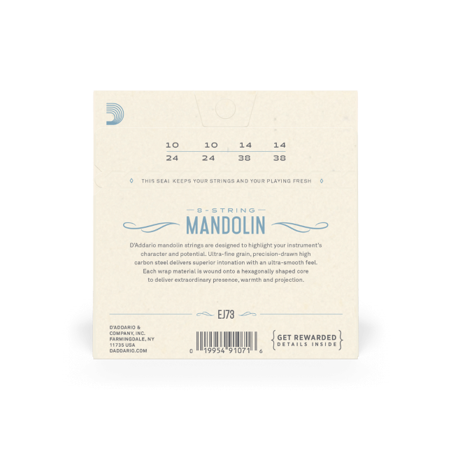 D'Addario EJ73 Mandolin Strings, Phosphor Bronze Light, 10-38
