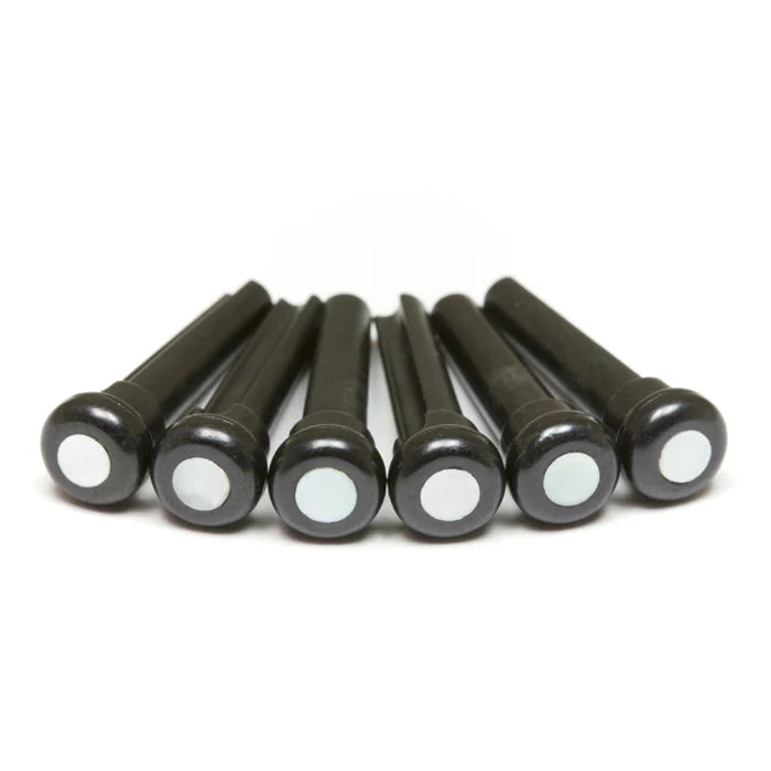 TUSQ Bridge Pins Black With 4mm Mother Of Pearl Dot