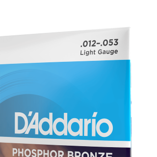 D'Addario 12-53 Light, Phosphor Bronze Acoustic Guitar Strings 3-Pack