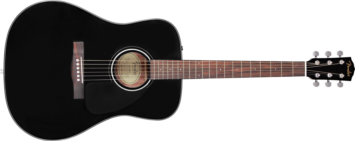 Fender CD-60 Dreadnought V3 w/Case, Walnut Fingerboard, Black