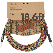 Fender Festival Instrument Cable Straight 18.6' Pure Hemp Rainbow