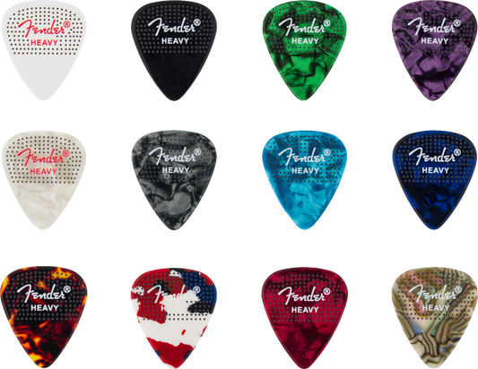 Fender 351 Dotted Celluloid Picks, 12-Pack, Heavy