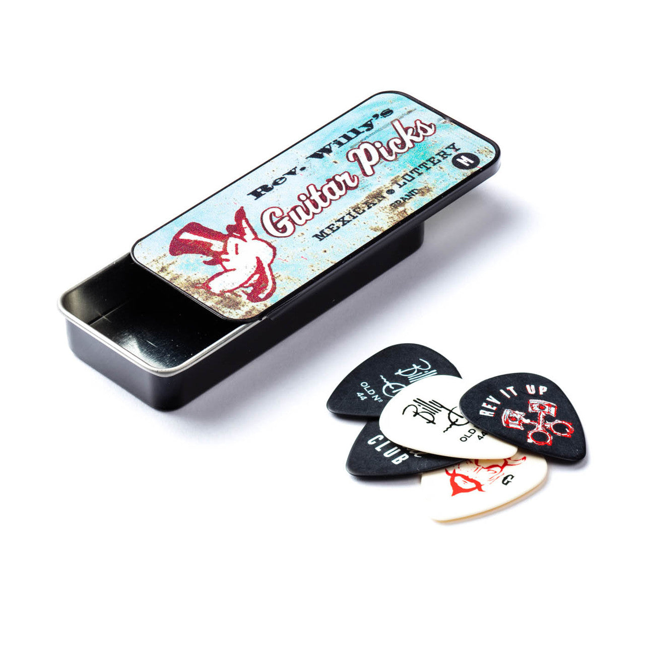 REV WILLY MEDIUM GAUGE PICK TIN