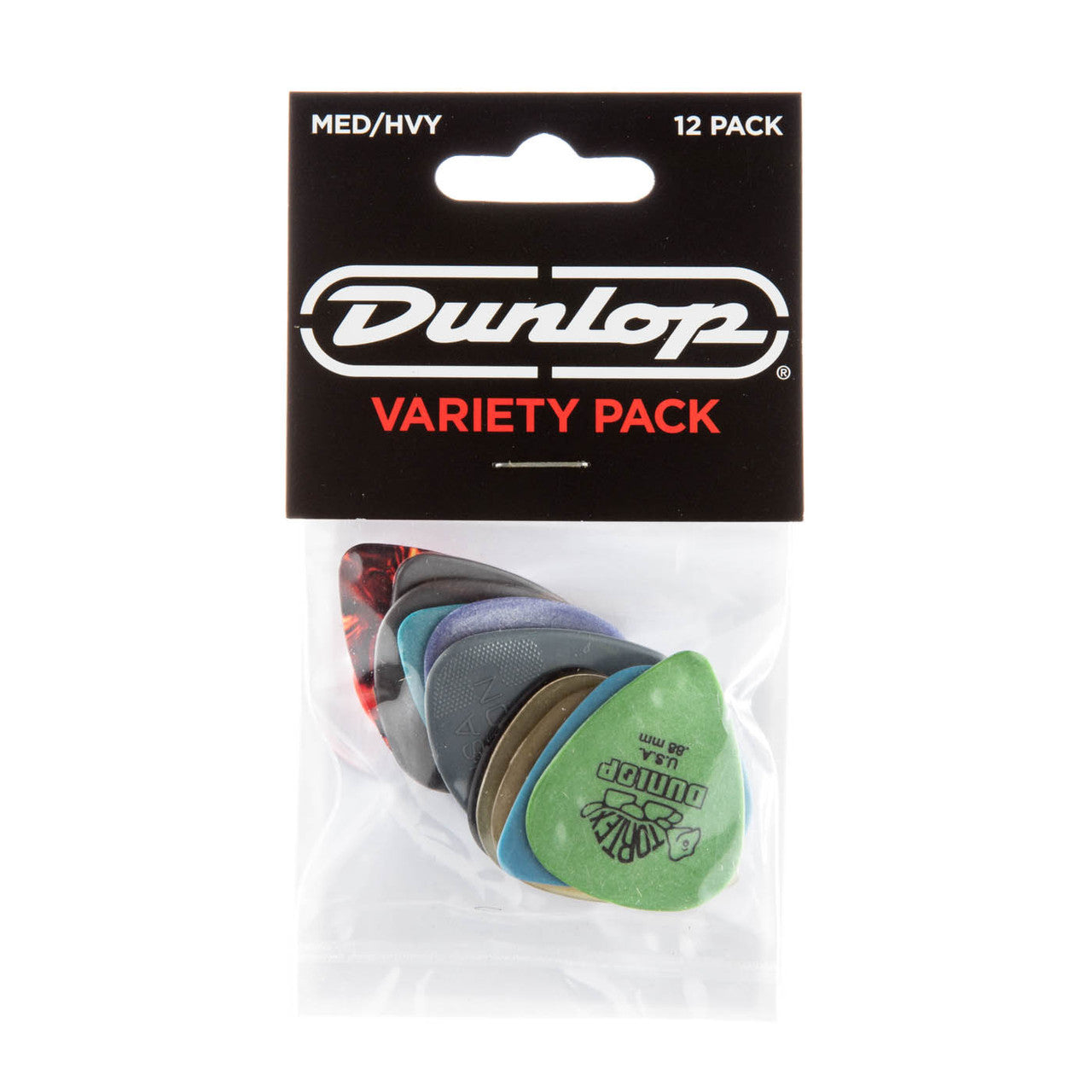 Dunlop Picks Variety Pack Medium/Heavy Players 12 Pack