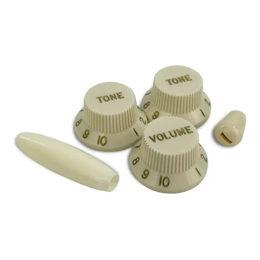 Allparts Complete Knob Set For Strat (5 pcs) - Parchment