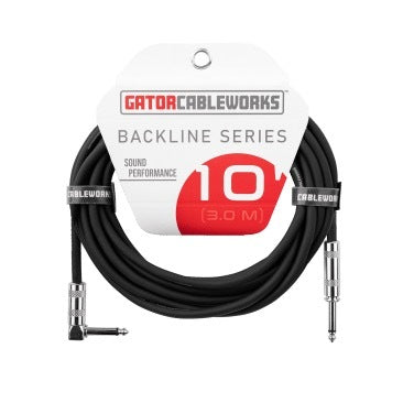 Backline Series 10 Foot Straight to Right Angle instrument Cable
