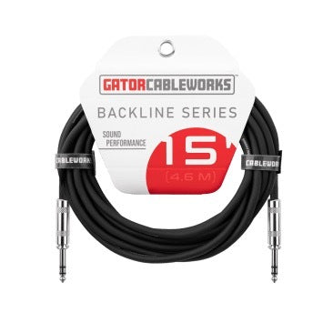 Backline Series 15-foot balanced patch cable ¼-inch TRS male to ¼-inch TRS male