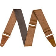 Fender Tooled Leather Guitar Strap, Brown, 2"