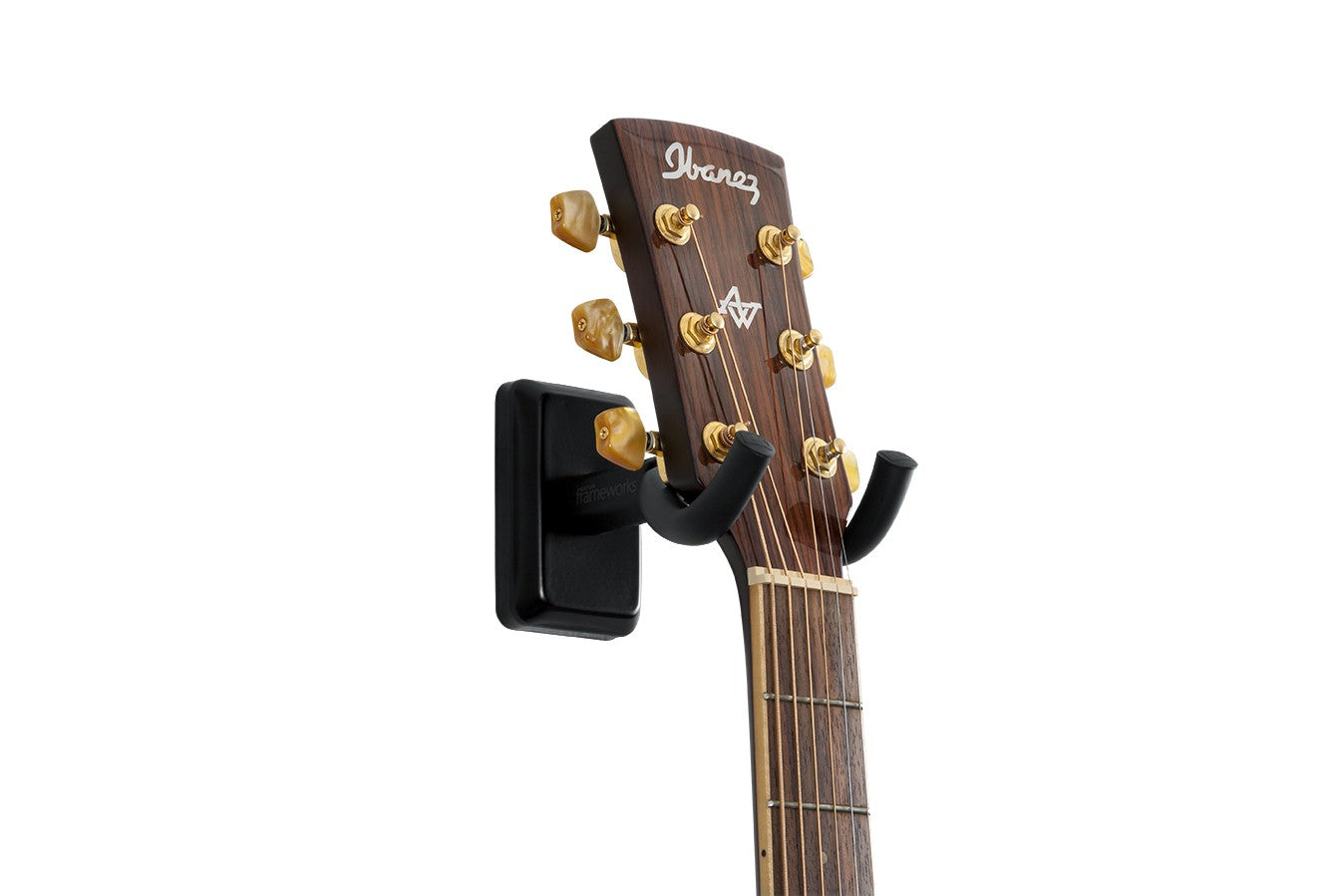 Gator Frameworks Wall Mounted Guitar Hanger with Black Mounting Plate