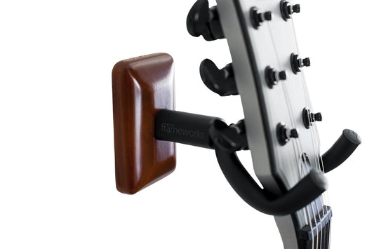 Frameworks Wall Mounted Guitar Hanger with Mahaghony Mounting Plate