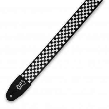 Levy's Right Height™ 2-Inch-Wide Polyester Guitar Strap with Black & White Checkered Motif