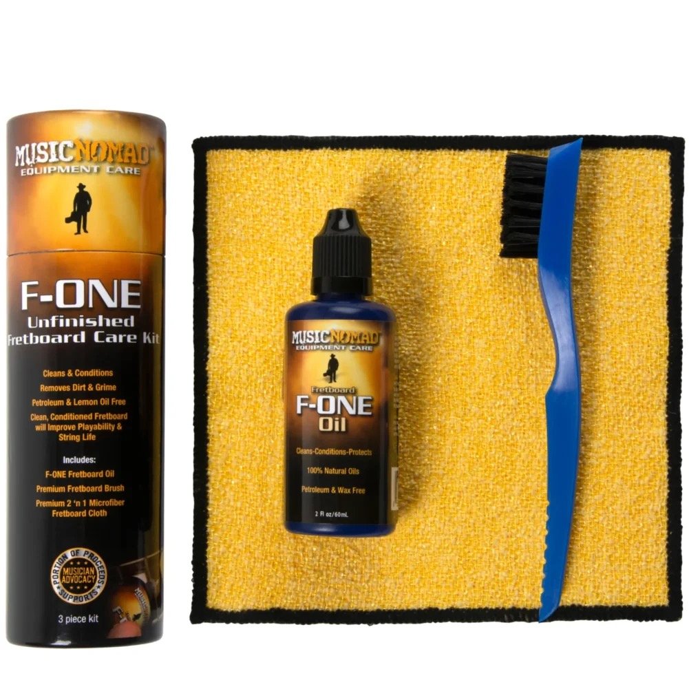 F-ONE Unfinished Fretboard Care Kit – Oil, Cloth, Brush