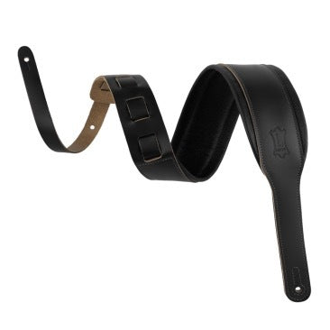 Levy's Black Acoustic Leather Guitar Strap