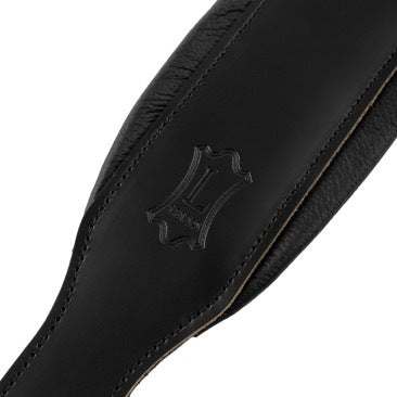 Levy's Black Acoustic Leather Guitar Strap