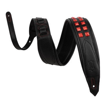 Levy's Black Leather Strap with Red Studs