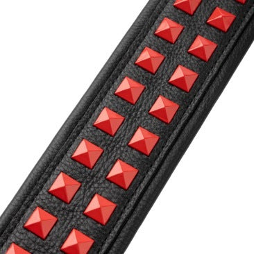 Levy's Black Leather Strap with Red Studs