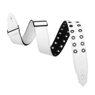 Levy's White Leather Strap with Black Eyelets
