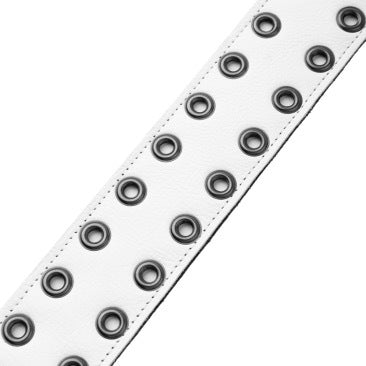 Levy's White Leather Strap with Black Eyelets