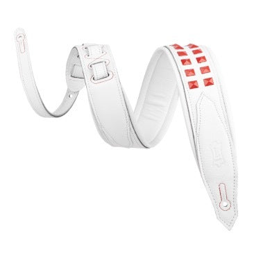 Levy's White Leather Strap with Red Studs