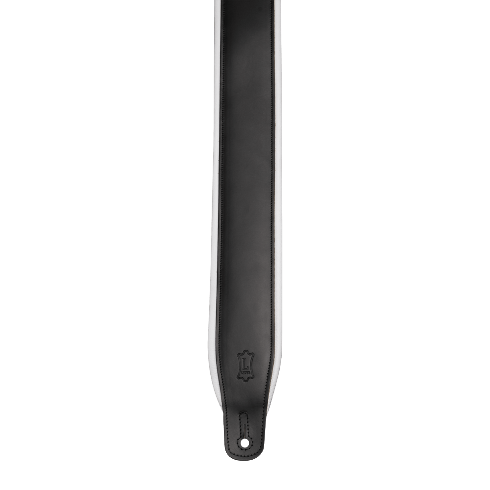 3 inch Wide Top Grain Leather Guitar Straps - Tuxedo