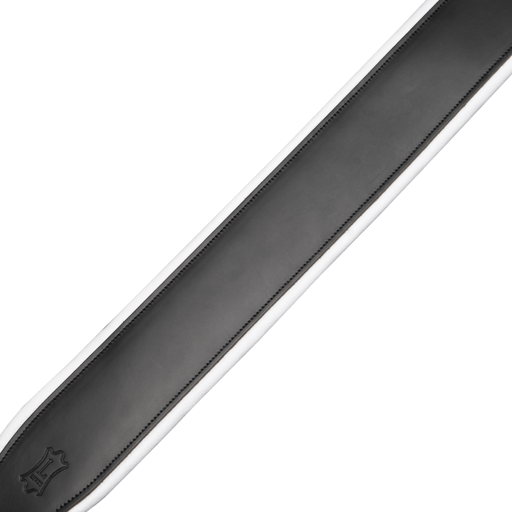 3 inch Wide Top Grain Leather Guitar Straps - Tuxedo
