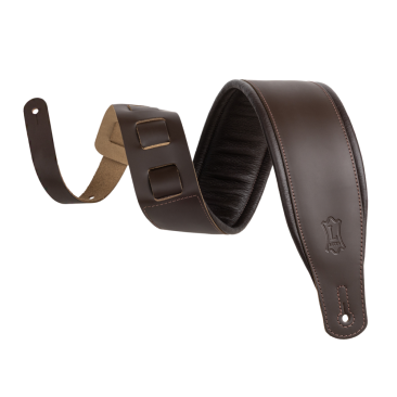 Levy's Extra Long Dark Brown Leather Guitar Strap