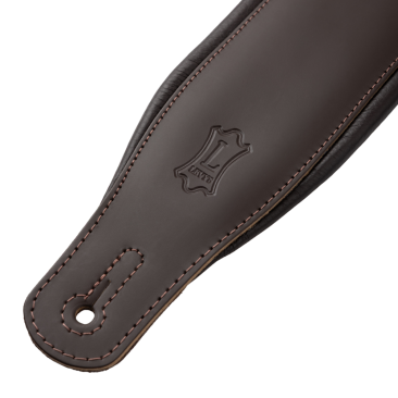 Levy's Extra Long Dark Brown Leather Guitar Strap